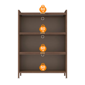 English Elm 44'' Tall Metal 3 Flip Doors Cabinet Walnut - Durable Steel Storage, Space-Saving Organizer for Home Office W3387P363518