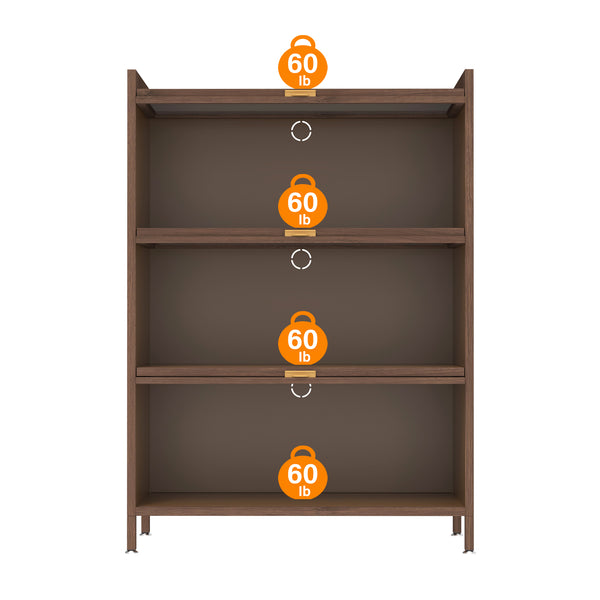 English Elm 44'' Tall Metal 3 Flip Doors Cabinet Walnut - Durable Steel Storage, Space-Saving Organizer for Home Office W3387P363518