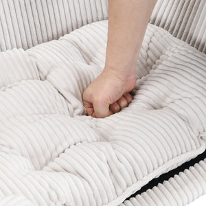 English Elm Christopher Knight Home® - Elevated Dog Bed Frame with Corduroy Pet Couch, Rubber Wood Legs, Supportive Foam for Small Dogs Beige N779P179967A