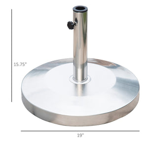 English Elm Outsunny 55lb Cement Filled Stainless Steel Umbrella Base with Polished Round Design W2225P174195