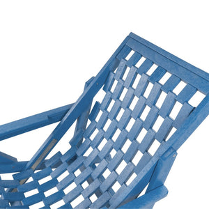 English Elm Pinecrest Outdoor Folding Lounge Chair Recycled Hdpe Reclining Patio Seat with Cushion Blue B2745P409691