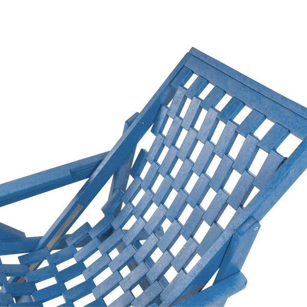 English Elm Pinecrest Outdoor Folding Lounge Chair Recycled Hdpe Reclining Patio Seat with Cushion Blue B2745P409691