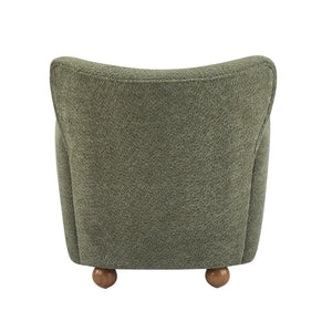 English Elm Christopher Knight Home® - Cozy Wingback Armchair with Plush Bouclé Upholstery, Solid Wood Legs, Timeless Elegant Comfort Olive Green,Teak 32 L x 29.5 W x 26.75 H N776P293322G