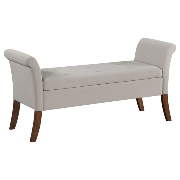 English Elm Pasley Velvet Button Tufted Rolled Arm Lift Top Storage Bench for Bedroom Entryway Beige B062P441161