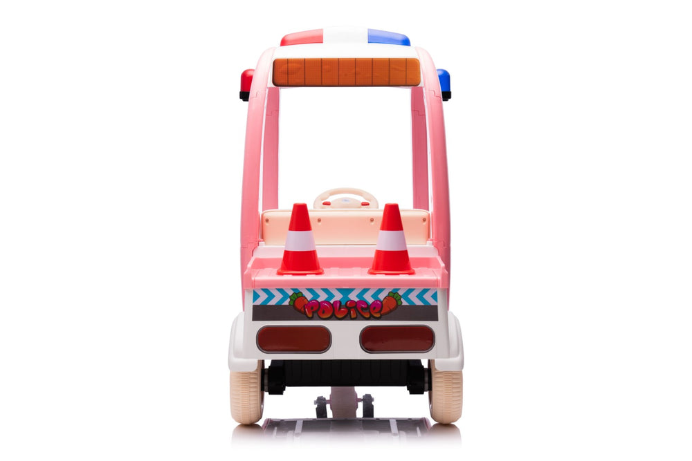 English Elm 12v Kids Police Ride on Car Two Seat Electric Toy with Remote Lights and Bluetooth W1620P271426