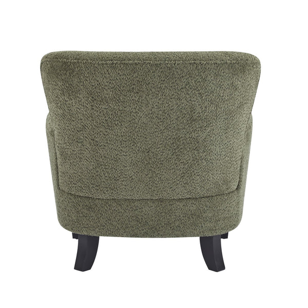 English Elm Christopher Knight Home® - Gerald Boucle Upholstered Club Chair with Tapered Birch Legs, Tonal Piping and Cozy Texture Black,Olive Green 32.25 L x 27.75 W x 20.75 H N776P243710S