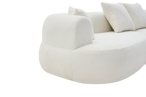 English Elm Modern Arc Sectional Sofa with Boneless Foam Deep Seats for Open Concept Living Rooms White W3728S00011