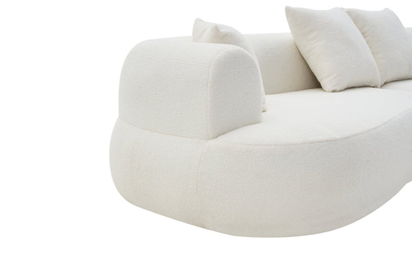 English Elm Modern Arc Sectional Sofa with Boneless Foam Deep Seats for Open Concept Living Rooms White W3728S00011