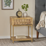 Christopher Knight Home® - Noble House - Watts Handcrafted Boho Mango Wood Nightstand, Natural