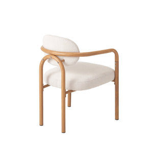 English Elm Indoor Beige Upholstered Dining Chairs Set of 2 with Woodgrain Metal Frame Maple N772P390411M