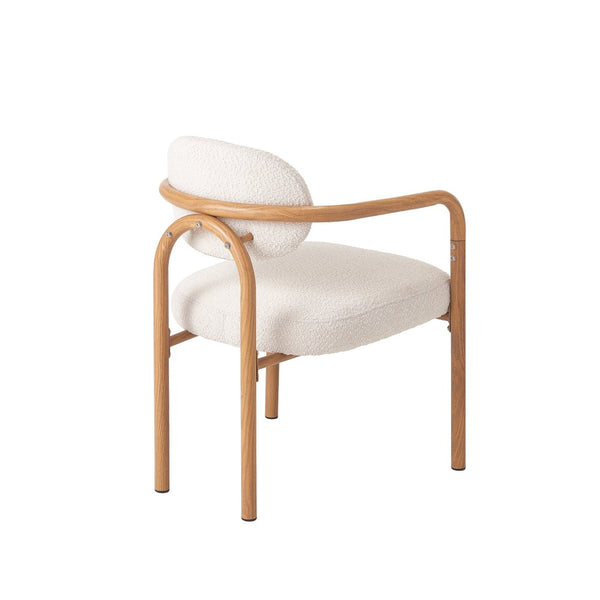 English Elm Indoor Beige Upholstered Dining Chairs Set of 2 with Woodgrain Metal Frame Maple N772P390411M