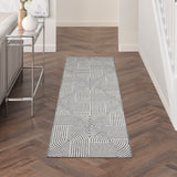 Nourison Textured Home TXH02 Machine Made Power-loomed Borderless Design Indoor Only Modern Scandinavian Rug Charcoal Ivory, Charcoal Ivory 100% Polyester 841491141526