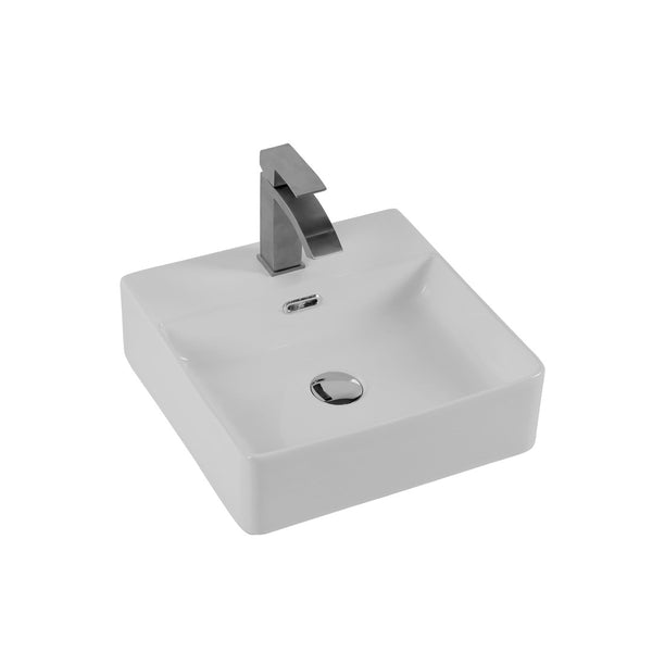 English Elm Bothwa Square Ceramic Vessel Sink Glossy White Cupc Certified Countertop Bath Basin B2724P262840
