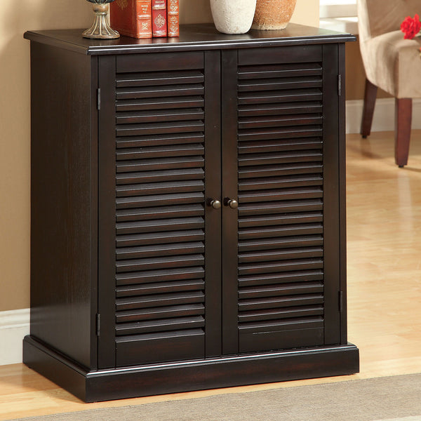 English Elm Modern Shoe Cabinet with Louver Doors and Adjustable Shelves — Compact 30"W x15"D x34.5"H Organizer and Entryway Storage Solution Espresso 36 L x 33 W x 7 H B011P191541