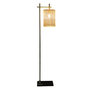English Elm Ashcroft Furniture - Tall Corner Floor Lamp - Elegant Bamboo Shade Light For Cozy Living Rooms, Bedrooms & Office Spaces B183P315096