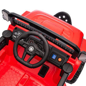 English Elm 12v Kids Electric Ride on Truck with Parental Remote Four Wheel Suspension and Led Lights Red W1578P187461