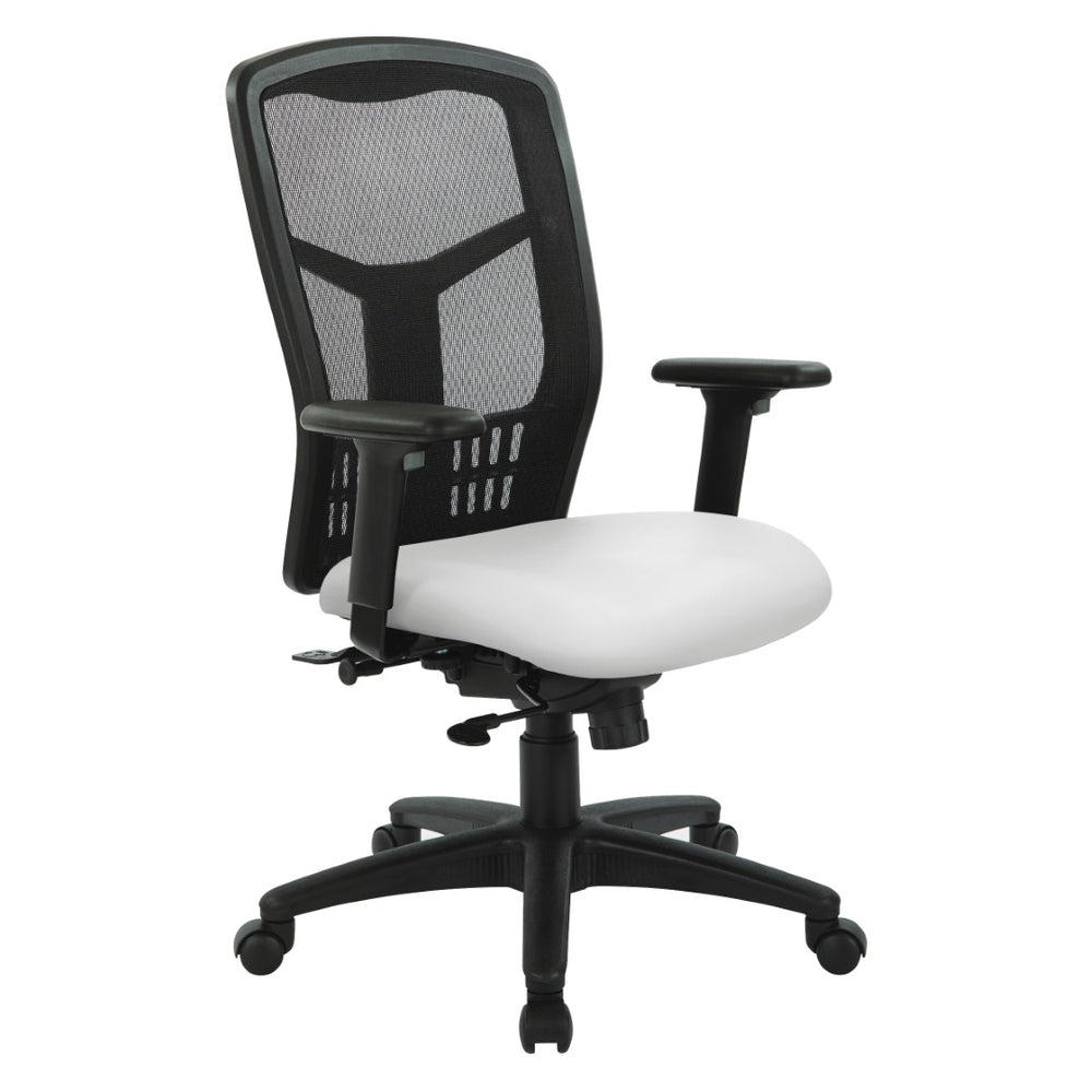 OSP Home Furnishings Progrid® Ergonomic Mesh High Back Office Chair with Lumbar Support and Adjustable Arms Snow 90662-R101