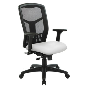 OSP Home Furnishings Progrid® Ergonomic Mesh High Back Office Chair with Lumbar Support and Adjustable Arms Snow 90662-R101