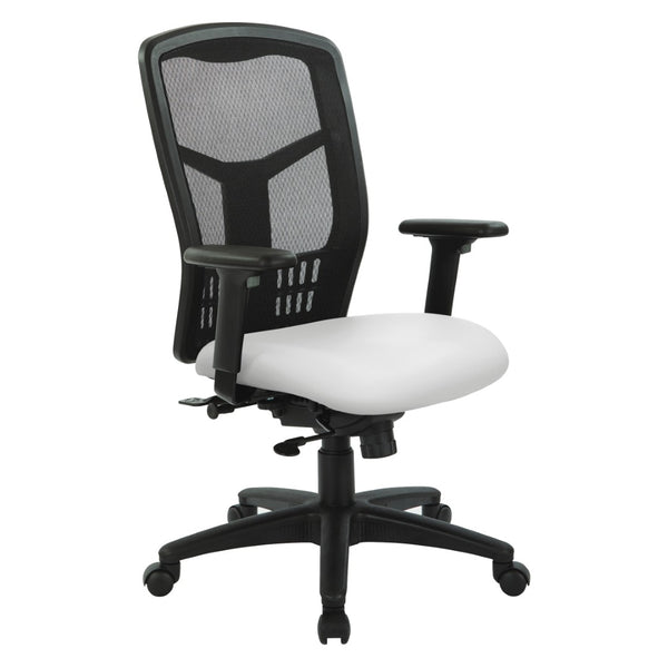 OSP Home Furnishings Progrid® Ergonomic Mesh High Back Office Chair with Lumbar Support and Adjustable Arms Snow 90662-R101