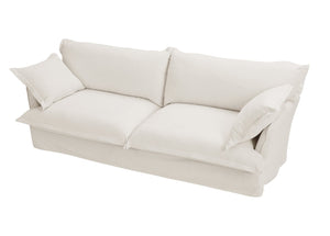 English Elm 87.4'' Cloud Couch Deep Seat Sofa with Removable Washable Covers, Concealed Legs, Plush Pillows, Ivory W2357P261725