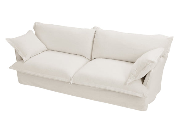 English Elm 87.4'' Cloud Couch Deep Seat Sofa with Removable Washable Covers, Concealed Legs, Plush Pillows, Ivory W2357P261725