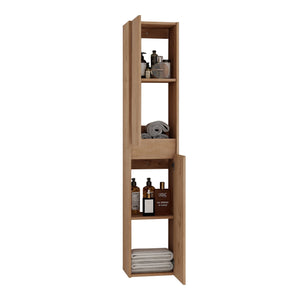 English Elm 30 Inch Wall-Mounted Bathroom Vanity Set With Resin Sink, Soft-Close Drawers & Storage Cabinets W999S00268