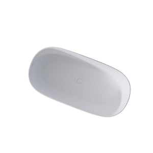 English Elm 51'' Stone Resin Freestanding Soaking Tub Matte White Spa Bath with Drain W2753P191225