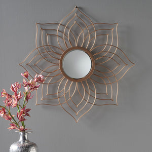 Christopher Knight Home® - Noble House - Oakley Floral Copper Finished Wall Mirror