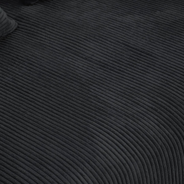 English Elm Pixel Modern Modular Sofa - Stylish Black Corduroy L-Shaped Sectional 4-Seater For Versatile Comfort B341S00024-GIGA