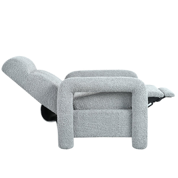English Elm Christopher Knight Home® - 31.25" Push Back Recliner Plush Teddy Fleece Upholstered Armchair with Foam & Pocket Springs Comfort 90–120–150° Adjustments LIGHT GREY N763P212864R