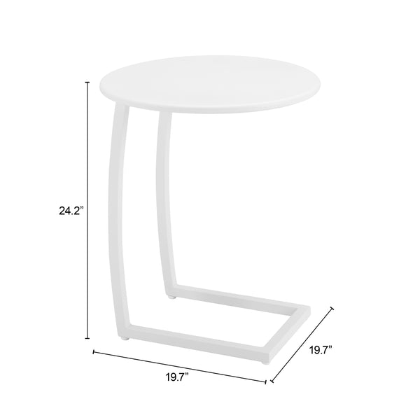 Zuo Modern Noga End Table - Sleek Modern Design For Stylish Living Spaces And Hospitality Environments White Aluminum 704064-zuo-modern