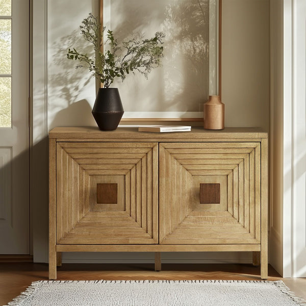 JLA Home Madison Park - Geometric Madison Park Paige 2-Door Storage Cabinet with Adjustable Shelves, Geometric Doors Flair MP130-1207