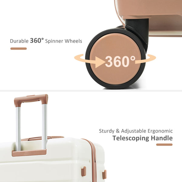 English Elm Luggage 4 Piece Abs Hard Shell Set with Spinner Wheels and Weekender Travel Bag N726P185031R