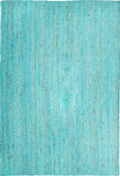 Unique Loom Braided Jute Dhaka Hand Braided Solid Rug Turquoise,  4' 1" x 6' 1"