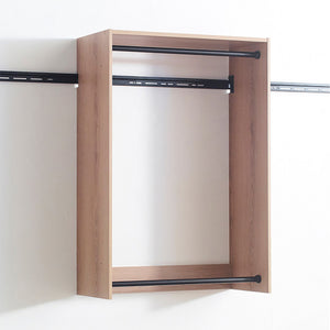 English Elm Devi Oak Wall Closet System — Durable Melamine & Wood Modular Storage, Warm Oak Finish, Easy Assembly B040S00117