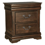 Dark Cherry Finish Nightstand with Hidden Drawer, Traditional Bedroom Furniture, 1 Piece