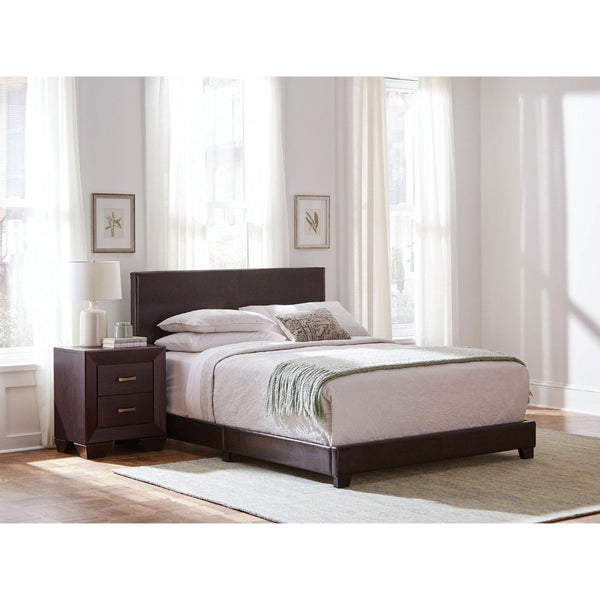 English Elm Warwick Brown Upholstered California King Bed - Elegant Design, Plush Comfort & Sturdy Support B062P331065-GIGA