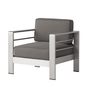 English Elm Cape Coral Outdoor Aluminum Club Chair with Thick Cushion for Patio Poolside Use N775P361606S