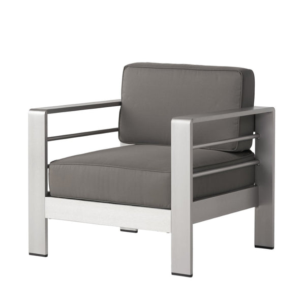 English Elm Cape Coral Outdoor Aluminum Club Chair with Thick Cushion for Patio Poolside Use N775P361606S