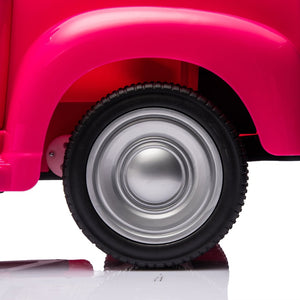 English Elm 12v Chevrolet 3100 Licensed Vintage Pickup Ride on Truck with Led Lights and Parent Remote Pink W1578P214161