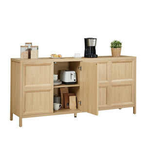 English Elm 67'' Scandinavian Oak Sideboard with Touch Latch Doors Soft Close Hinges Living Room Storage Oak W1820P420817