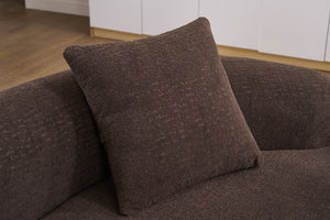 English Elm LY-042 Ergonomic Dual-Depth Loveseat Sofa, Brown Chenille, Zen Modular Design, 400 lb Capacity W2231P329732