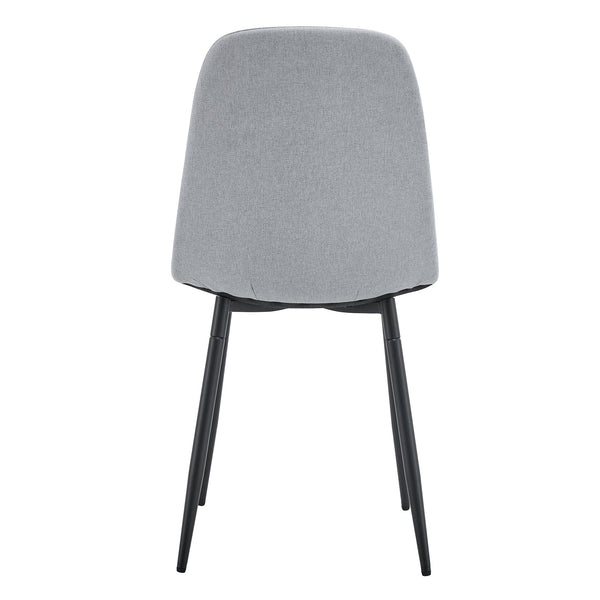 English Elm Comfortable Linen-Cotton Dining Chair Set - 6 Elegant Pieces In Light Gray For Modern Spaces W1151P228096