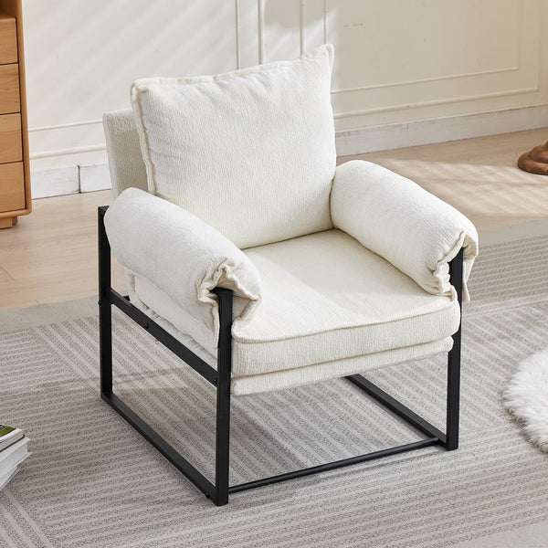 English Elm Adjustable ergonomic recliner chair with 6-position 90°–180° support for lumbar comfort and versatile use White W2311P357154