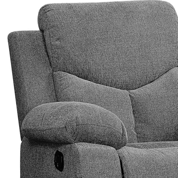 English Elm Kalen Gray Chenille Glider Recliner with Pocket Coil Support, Tufted Back, Pillow-Top Arms, Durable Frame B2726P253089