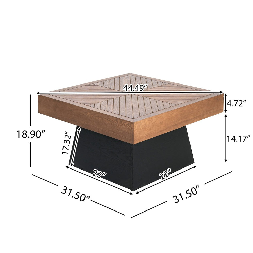 English Elm Round Marble Pattern Coffee Table with Cross Wood Base for Modern Living Rooms N770P365831B