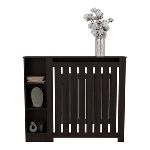 English Elm Wengue Radiator Cover Slim Storage Unit with Open Grille for Hallway or Living Room B062P357535