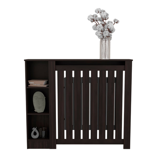 English Elm Wengue Radiator Cover Slim Storage Unit with Open Grille for Hallway or Living Room B062P357535