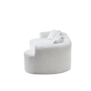 English Elm 111" L Shaped Cloud Sofa Plush Chenille Upholstered High Density Foam Apartment Living Room Beige W1669S00057