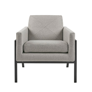 JLA Home Madison Park - Accent Chair Madison Park Brayden Gray Upholstered Iron Frame Transitional Seat 300lb Capacity, Easy Assembly, Removable Cushion MP100-0575